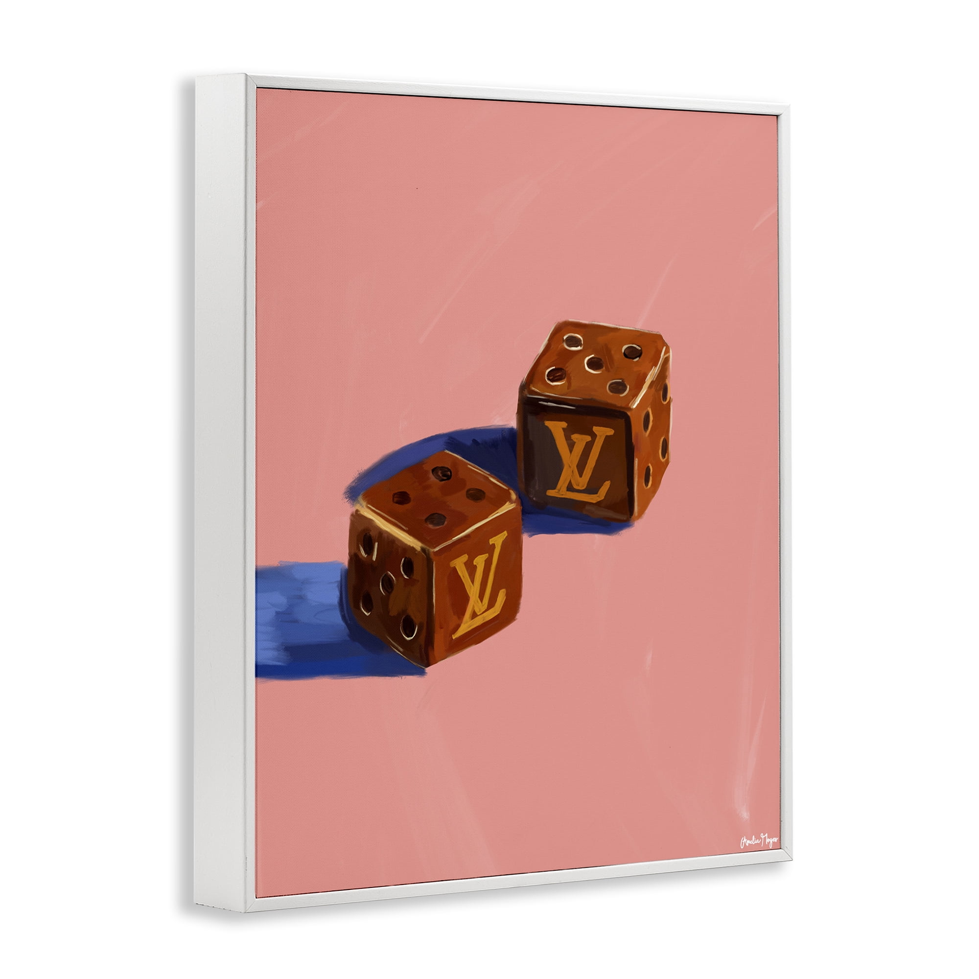 Stupell Industries Fashion Brand Dice White Framed Giclee Art, design by Amelia Noyes