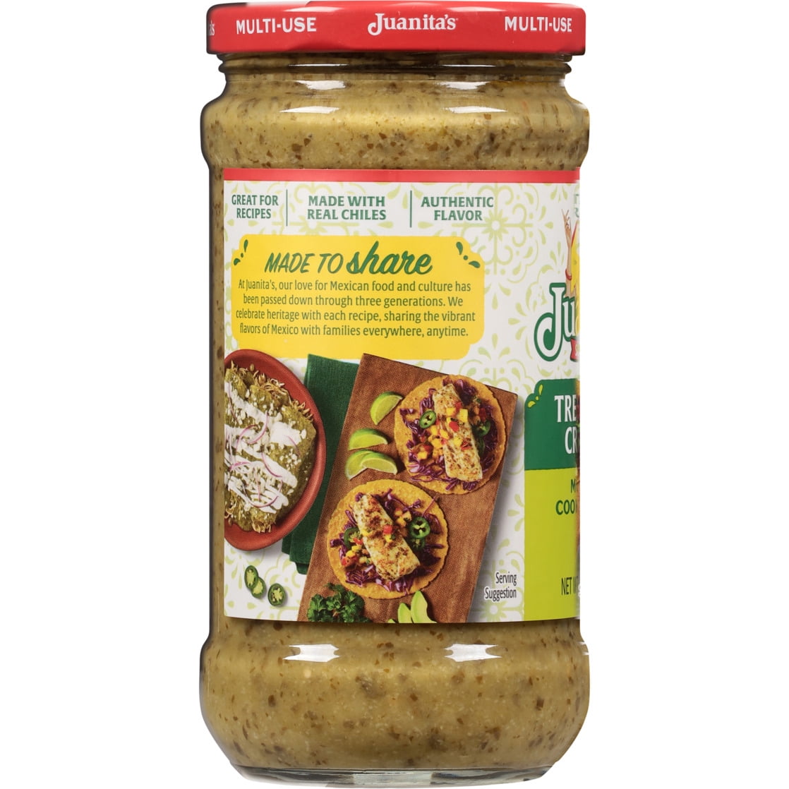 (3 pack) Juanita's Foods Tres Chiles Cremosa Multi-Use Cooking Sauce 16 oz Jar