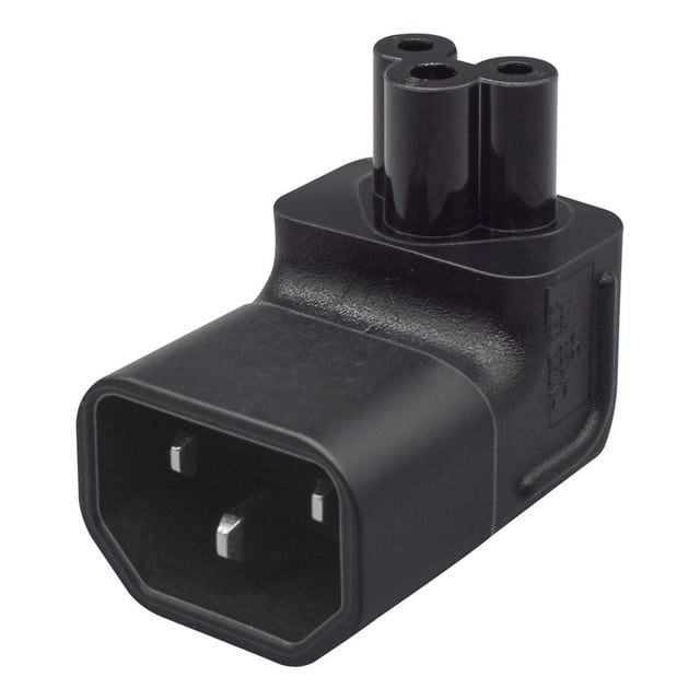 Adaptador de Corriente Hugo IEC320 C14 a C5 Ángulo Recto PVC