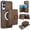 Brown, variant on Allytechgroup Detachable Cards Holder Case for Samsung Galaxy S25 Edge, RFID Blocking 2 In 1 Wallet PU Leather Case with Stand Compatible with Magsafe Shockproof Cover for Galaxy S25 Edge, Black