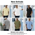thumbnail image 4 of Remikst Mens Short Sleeve Linen Cotton Cuban Shirt Button Down Beach Shirt,M-3XL, 4 of 4