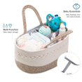 thumbnail image 2 of YeaYee Organizador de pañales para bebé Cesta de almacenamiento portátil para guardería con compartimentos intercambiables Cestas de cuerda tejida 100% algodón Bolsa para coche y cambiador Regalo para, 2 of 5