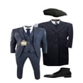 thumbnail image 2 of Men's Gray Three Button Two Flap Front Pockets 3 Piece Peaky Blinders Suit - Peaky Blinders Outfit + Overcoat + Shirt And Hat + Boot By Alberto Nardoni, 2 of 3