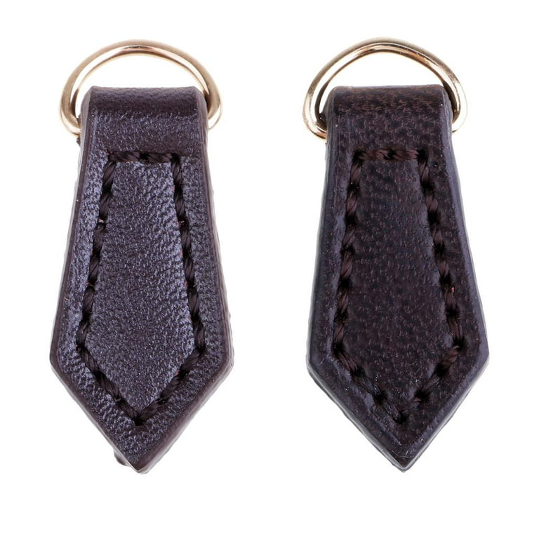 2Pcs Leather Zipper Tags Fixer Pull Replacement DIY Wallet Purse Bag 