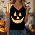 thumbnail image 7 of Godom Womens Halloween T-Shirt Funny Short Sleeve V Neck Graphic Tees Tops, 7 of 7
