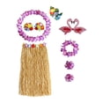 thumbnail image 3 of Falda, collar y diadema de rafia hawaiana para presentaciones en el escenario y carnaval. Longitud de la falda 80 cm, 3 of 9