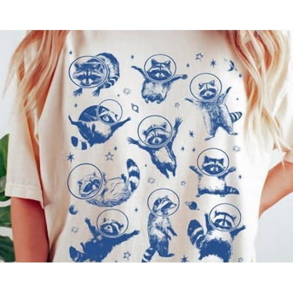 Raccoons In Space Vintage T-Shirt