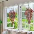 thumbnail image 5 of 4 Pcs Artificial Hanging Leaves Plants Topboutique Fake Flower Faux Vines Ivy Leaves Hanging Fake Vines Plants UV Resistant Plastic Greenery for Wedding Party Garden Wall Porch Decoration,Red, 5 of 8