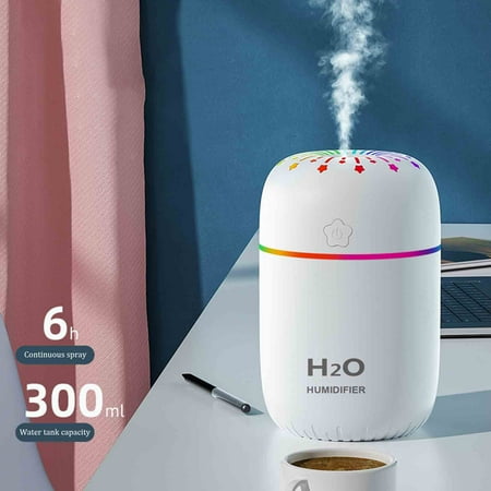 

300ml Mini Portable Ultra-Quiet USB Charging LED Night Light A-ir Humidifier Fragarn