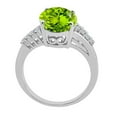 thumbnail image 3 of Mauli Jewels Rings for Women 3.3 Carat Oval Shaped Peridot and Diamond Ring 4-Prong 10K White Gold, 3 of 6