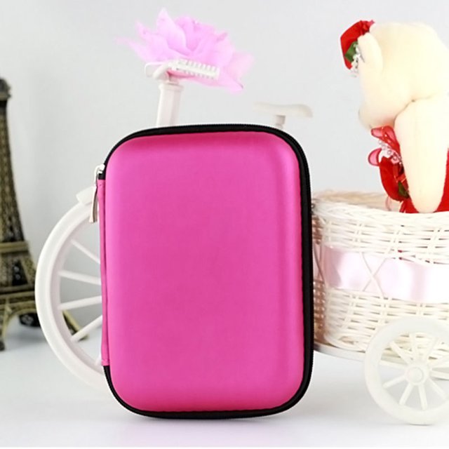 Organizador de Almacenamiento Wdftyju, Bolsa EVA, 2.5 Pulgadas, Rosa, Libre de BPA