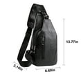 thumbnail image 3 of Xfvqtps Mens Chest Bag Adjustable Shoulder Strap Large Capacity Multi Compartment Multi-Purpose Fashion Lightweight Portable Commuting Leather Crossbody Bag Black, 3 of 7