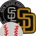 thumbnail image 1 of Parches de béisbol Jefuzh San Diego termoadhesivos, 3 unidades, 1 of 4