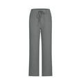thumbnail image 3 of Hvyesh Wide Leg Pants for Women Plus Size Cotton Linen Pant Casual Loose Elastic High Waisted Joggers Pants with Pockets, 3 of 6