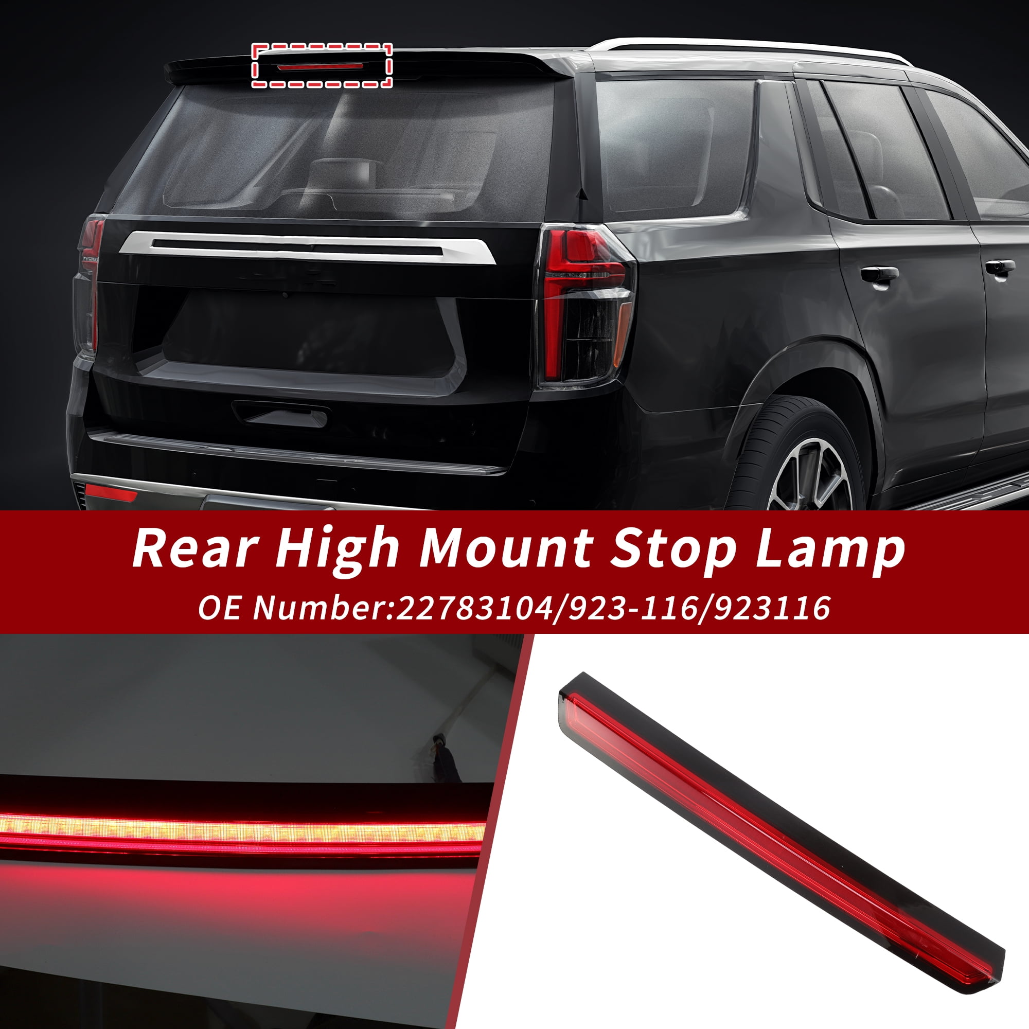 Unique Bargains LED Third Brake High Mount Stop Light for Chevrolet Tahoe 2015-2020