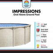 Lake Effect Pools Impressions 18 x 33 Oval 48 Wall Above-Ground Swimming Pools, Full Start-up Kit