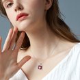 thumbnail image 3 of 6 Carat January Birthstone Necklace Garnet Pendant Princess Cut Red CZ 925 Sterling Silver Jewelry Women Birthday Christmas Mother's Day Gift Juwaliy, 3 of 10
