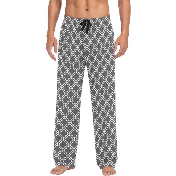 GZHJMY Moroccan Trellis (2) Men's Pajama Pants, Soft and Comfortable Lounge Sleep Bottoms with Pockets, Men's Sleepwear with Custom Print, Large