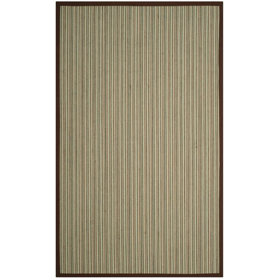 SAFAVIEH Natural Fiber Urban Striped Sisal Area Rug, Teal/Brown, 5' x 8'