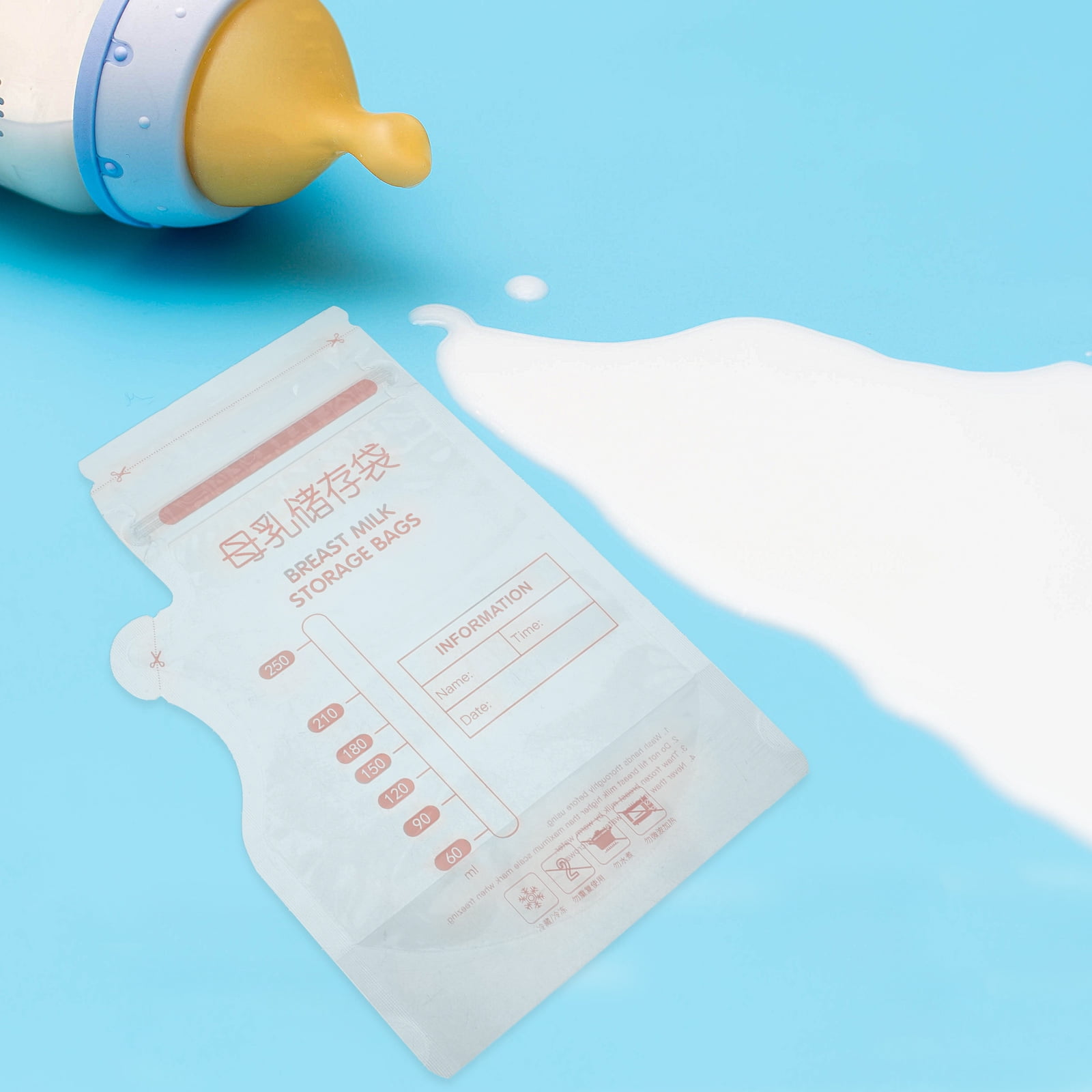 CRILSTYLEO Milk Storage Bags for Freezer Use Leak Proof and Safe for Breastfeeding Multi 150 pcs