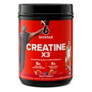 Six Star Pro Nutrition Creatine X3 BCAA Amino Acid Blend Powder, Fruit Punch, 2.18 lbs, 30 Servings