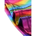 thumbnail image 5 of Allegra K Women's Party Metallic Textured Short Sleeve Shiny Multi Color Tops, 5 of 5
