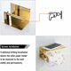 thumbnail image 4 of Portarrollos de papel higiénico dorado con estante, 4 of 5