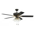 thumbnail image 4 of Craftmade  52" Pro Plus 104 Ceiling Fan - 52 Flat Black/Satin Brass w/ White/Washed Oak Blades, 4 of 14