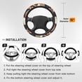 thumbnail image 3 of XMXT Vintage Food Hand Drawn Illustration Steering Wheel Cover, Elastic Non-Slip Universal Fit Car Decor Accessories Protector for Auto SUV Trucks, 3 of 8