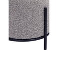 thumbnail image 3 of Pemberly Row Contemporary / Modern Round Stool in Boucle Fabric Gray, 3 of 4