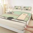 thumbnail image 4 of Erosebridal Kids Cartoon Green Car Queen Sheet Sets 4 Pieces,Teens Adventure Theme Cottage Bed Set,Ultra Soft Home Decor, 4 of 5