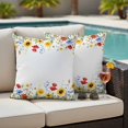 thumbnail image 4 of Spring Floral Outdoor Waterproof Pillow Covers, Summer Pastoral Botanical Decorative Square Throw Pillowcase Sofa Cushion Sham for Patio/Couch/Chair, 24"x24" 2 Pack, 4 of 8