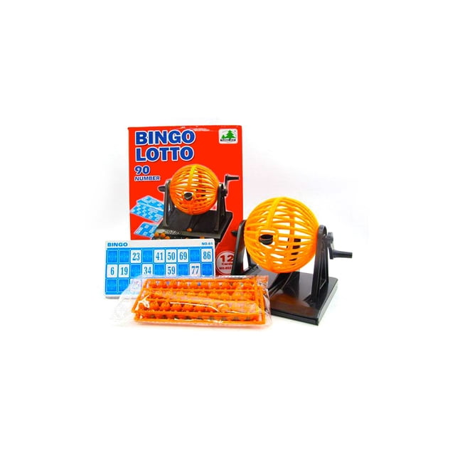 Juego de mesa de bingo Tómbola con 12 cartas, 90 bolas y base
