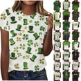 thumbnail image 2 of ShiShine Womens St Patrick's Day Short Sleeve Shirt Clover Raglan T-Shirt Graphic Tee Tops Fashion, 2 of 6