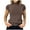 A-Brown, variant on Women's T Shirt Solid Color Tee Short Sleeve Ribbed Casual Basic Layering Tops,Black,S