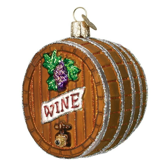 Old World Christmas Adult Beverages Glass Blown Ornaments for Christmas Tree Wine Barrel