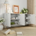 thumbnail image 7 of Clihome Buffet Cabinet with Storage, Modern Sideboard Cabinet with 4 Doors, White, 7 of 7