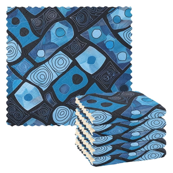 6 Pieces of Kitchen Towels 11x11Inch Kitchen Dish Cloths Kitchen Dish Towels Reuseable Cleaning Cloths Blue Square