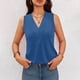 thumbnail image 5 of Tops deportivos,Camiseta plisada con cuello en V para mujer, top informal sin mangas, poliéster suave, largo regular, ideal para todas las estaciones, sopatenor, 5 of 9