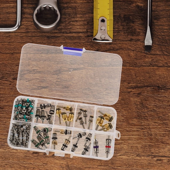 CATIEBYE 102Pcs Air Conditioning Repair Tools Kit Portable Car Valve Core Removal and Installation Assorted Color