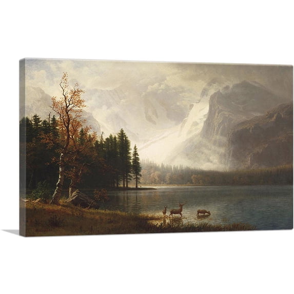 ARTCANVAS Estes Park Colorado Whytes Lake Canvas Art Print by Albert Bierstadt - Size: 18" x 12" (1.50" Deep)