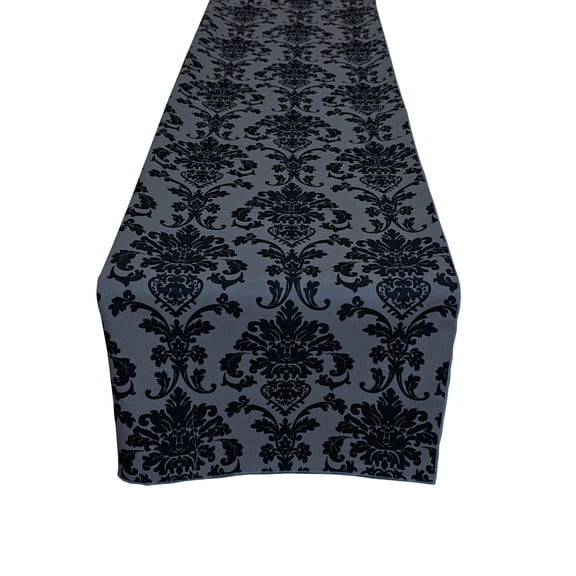 Poplin Damask Table Runner Dark Teal