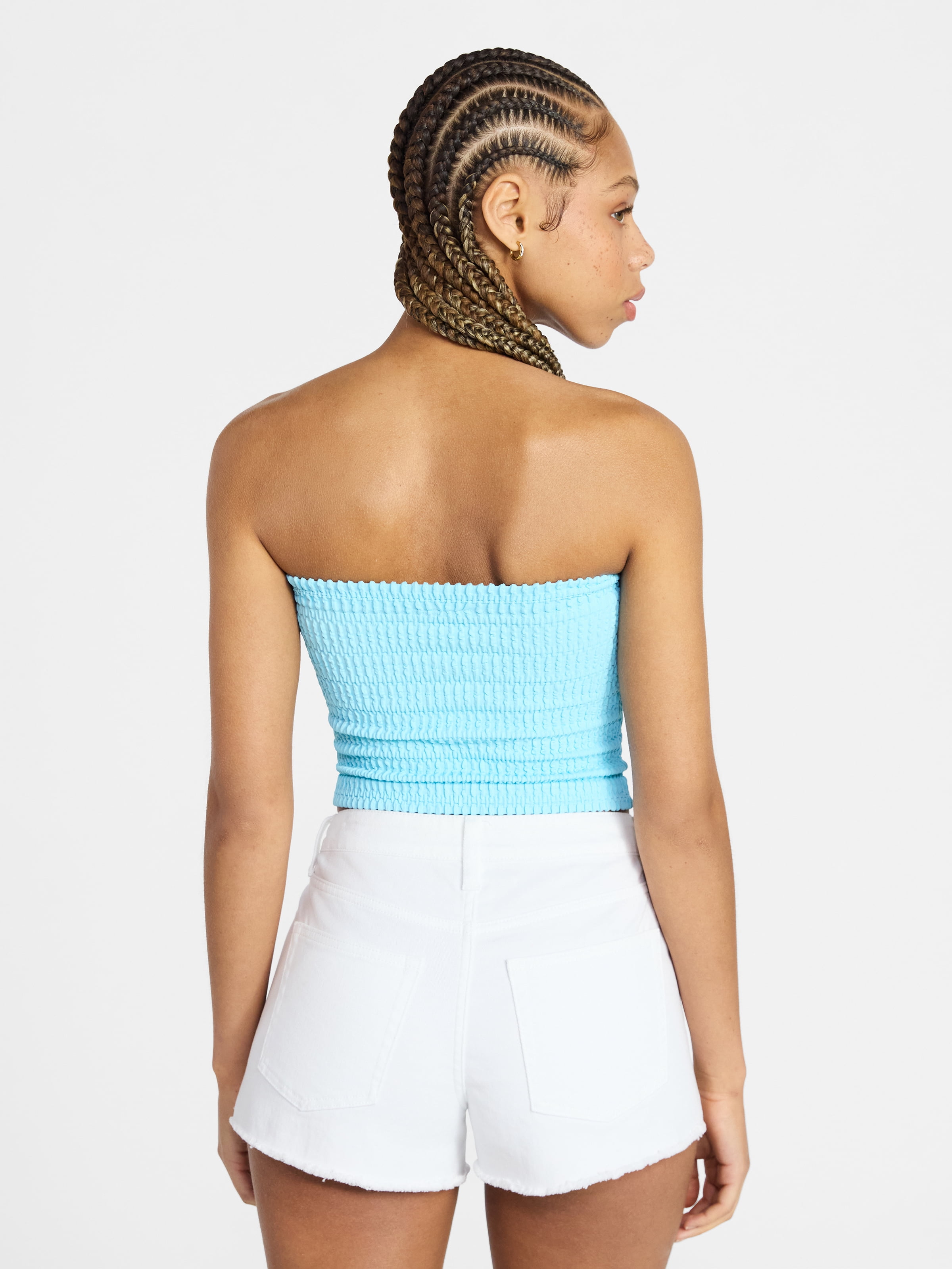 No Boundaries Seamless Textured Tube Top, Women's XXS-XXL