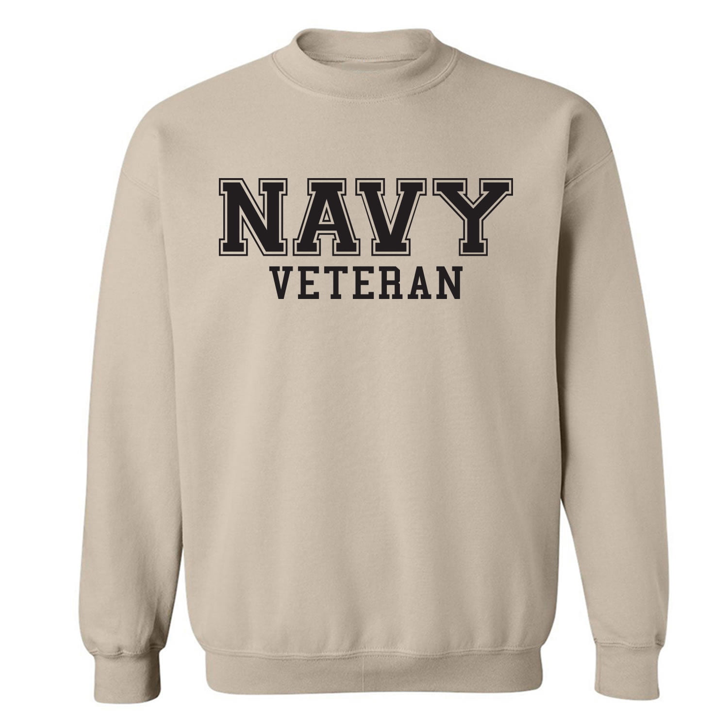 ZeroGravitee Navy Veteran Black Logo Military Style Physical Training Crewneck Sweatshirt