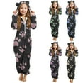 thumbnail image 1 of MKOSPLRT Combinaisons en Molleton à Fermeture Éclair pour Filles, Barboteuses à Capuche pour Enfants, Pyjamas une-Pièce Duveteux et Chauds, Combinaison d'Hiver en Sherpa à Fermeture Éclair, Grenouillère, 5-15 Ans, 1 of 7