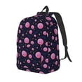 thumbnail image 1 of Kdxio Pink Planets And Stars Print Canvas Backpack for School Work Travel Lightweight Unisex Daypack with Laptop Compartment and Adjustable Straps-Small, 1 of 5