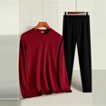 thumbnail image 5 of DYTTDG Men’s Thermal Underwear 2‑Piece Set, Soft Long Sleeve Top & Long Pants, Solid Color Base Layer, Lightweight Warm Knit Loungewear for Fall Winter Daily Wear, 5 of 7