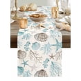 thumbnail image 5 of Summer Watercolor Shell Coral Table Runner 13x72in Non-Slip Cotton Linen Table Runners, Ocean Life Starfish on Beige Dresser Scarves TableRunner for Dinner Kitchen Dining Wedding Party, 5 of 9