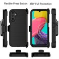 thumbnail image 2 of Galaxy A14 5G Case, with Screen Protector Belt Clip Holster Heavy Duty Rugged Shockproof Full Body Protection Kickstand Defender Phone Cover for Samsung Galaxy A14 5G (Black), 2 of 9