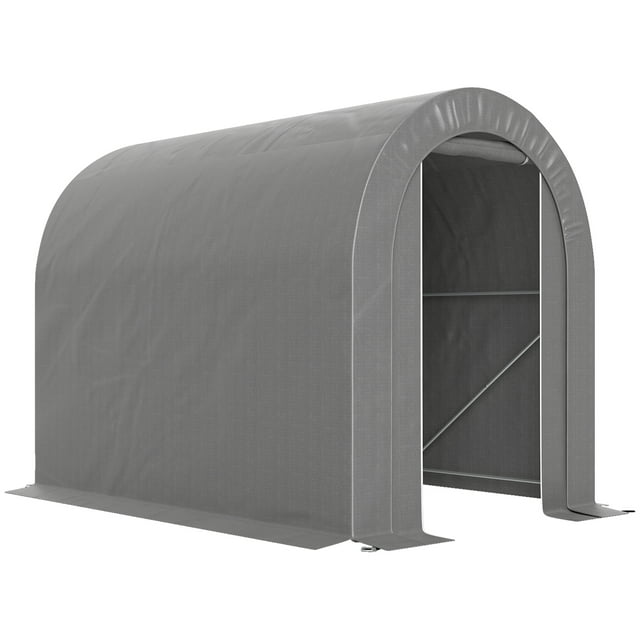 Outsunny 5' x 8' Outdoor Storage Shed, Galvanised Steel Portable Bike Shed